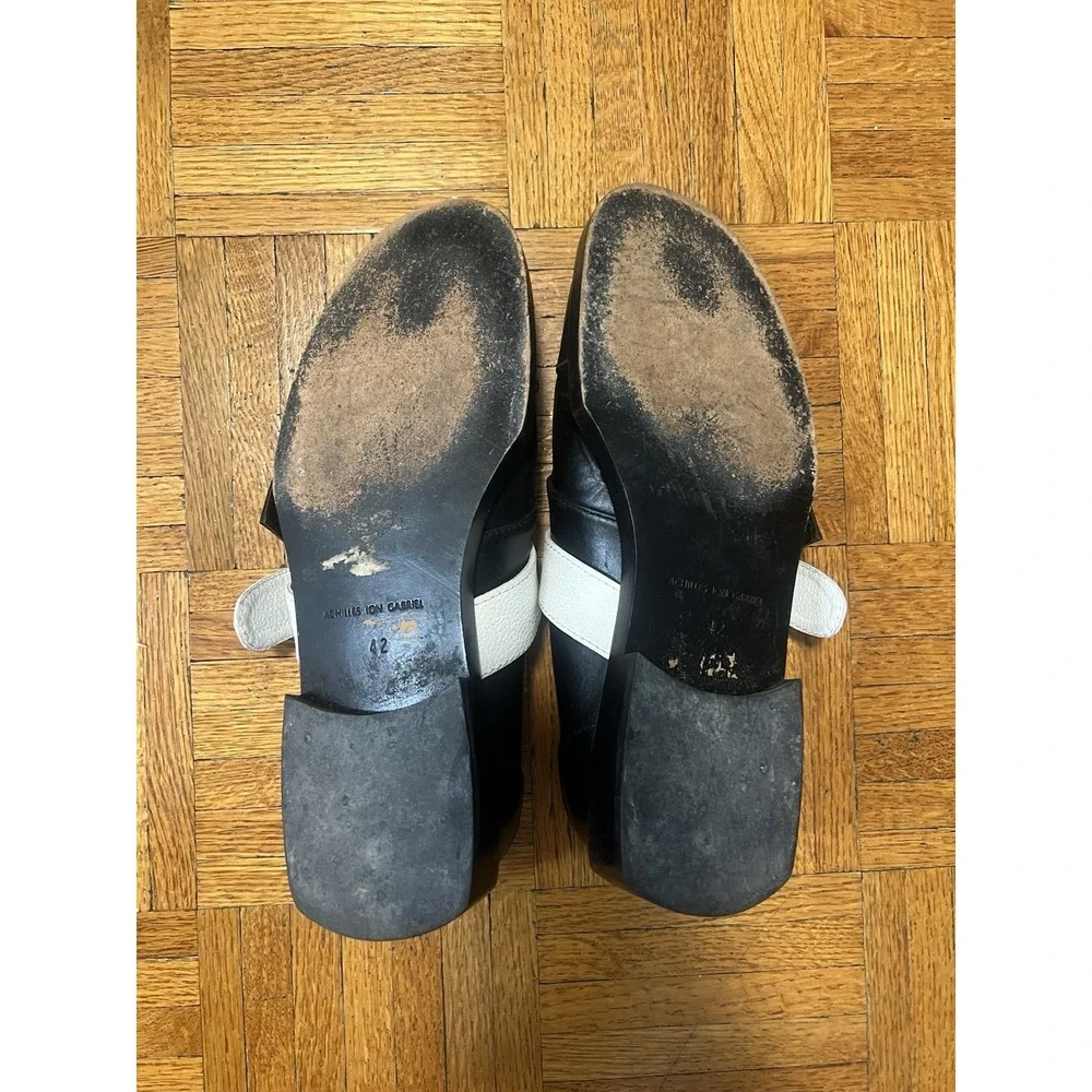 Achilles‎ Ion Gabriel Black Leather Strap Shoes Size 42 Avant-Garde Designer